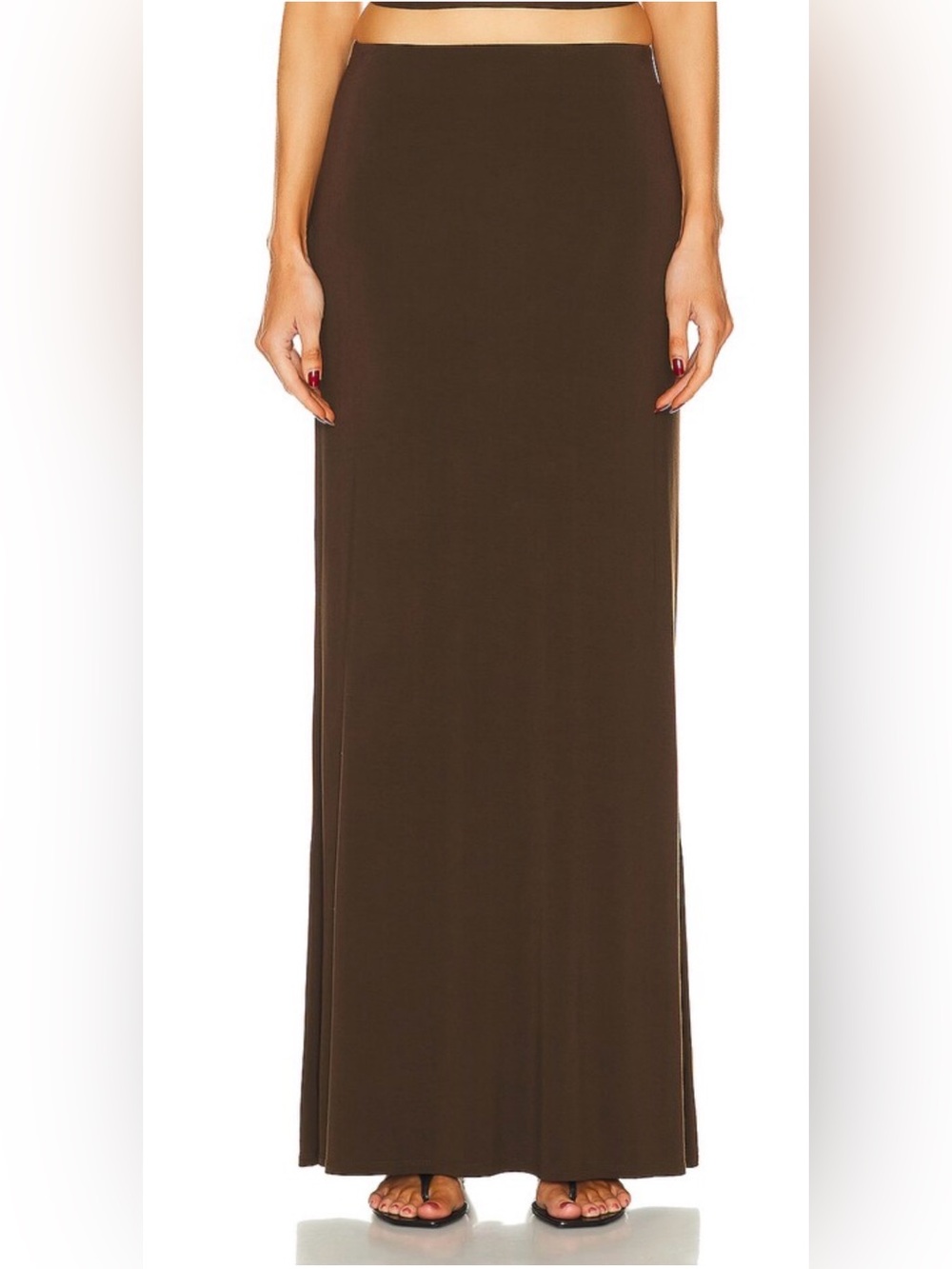 Posse dark chocolate brown jersey maxi skirt